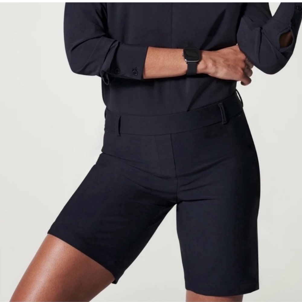 Spanx Small Sunshine Shorts 10” Black Athletic Outdoor Minimal Tennis Pickleball - Picture 1 of 8